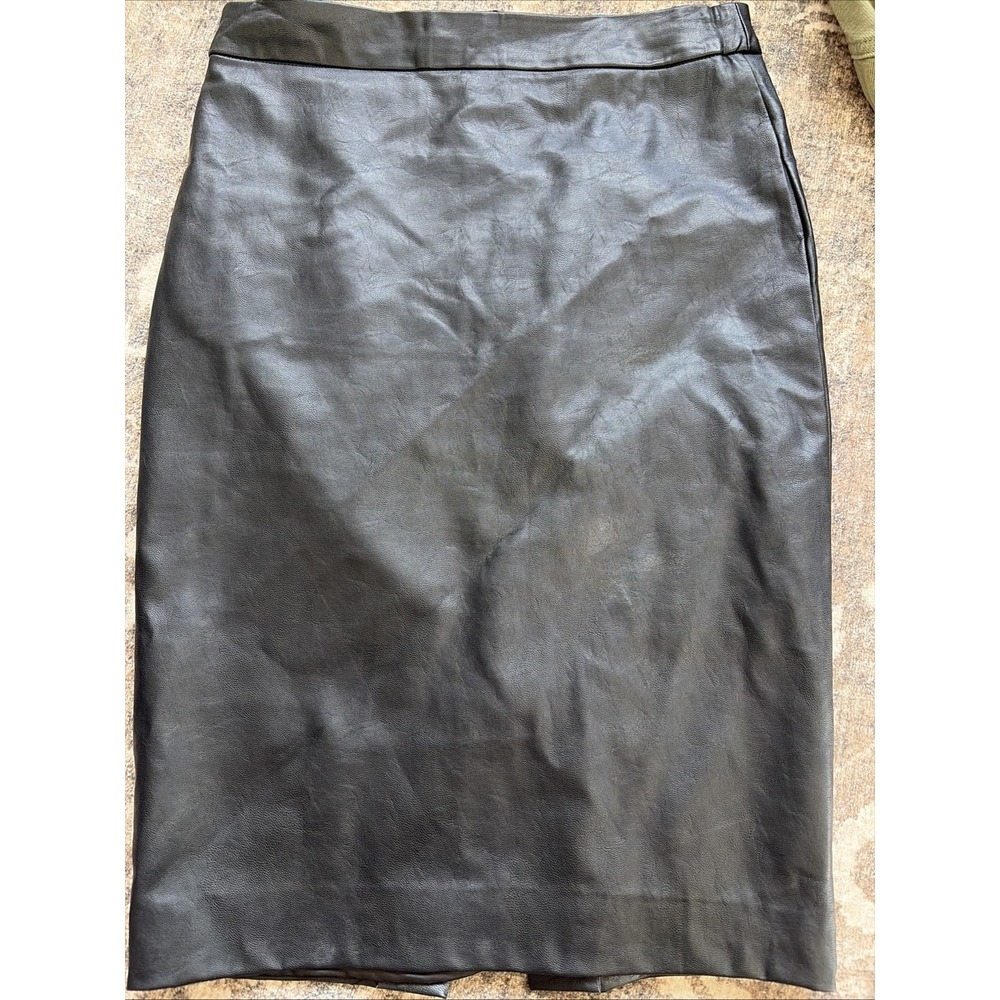 Bardot Black Leather Pencil Skirt Size 6
